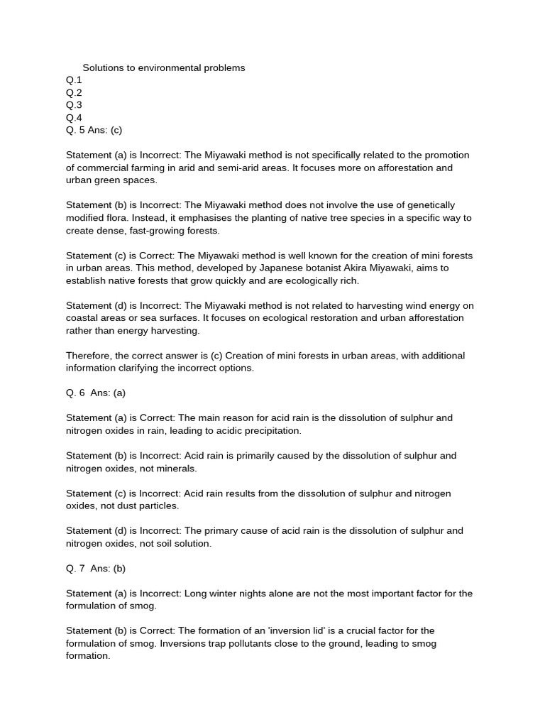 Solutions To Environmental Problems - 3 | PDF | Greenhouse Gas ...