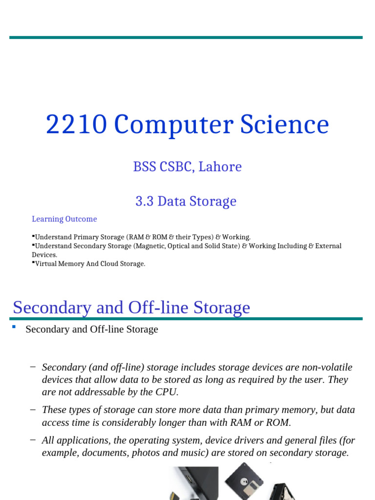 3.3 (B) Data Storage (Secondary Storage) | PDF | Computer Data Storage ...