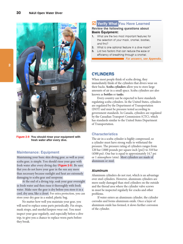 Scuba Gear Maintenance and Cylinder Basics | PDF | Scuba Diving | Equipment