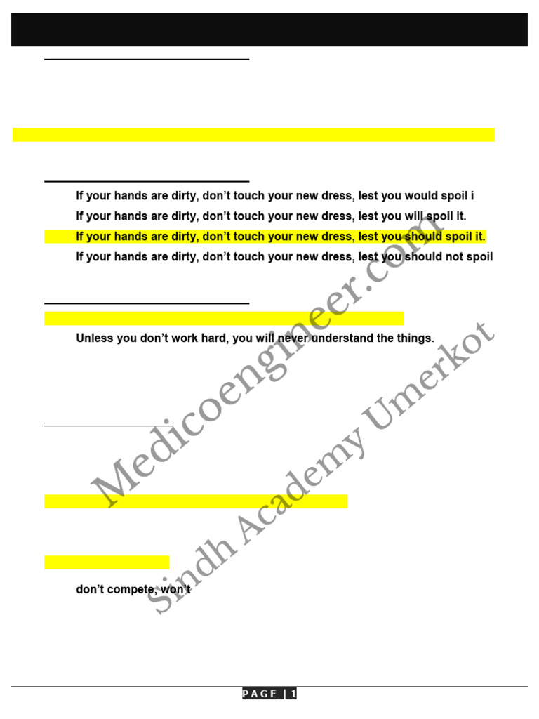 (Medicoengineer - Com) Conditional Sentences & Present & Progressive ...