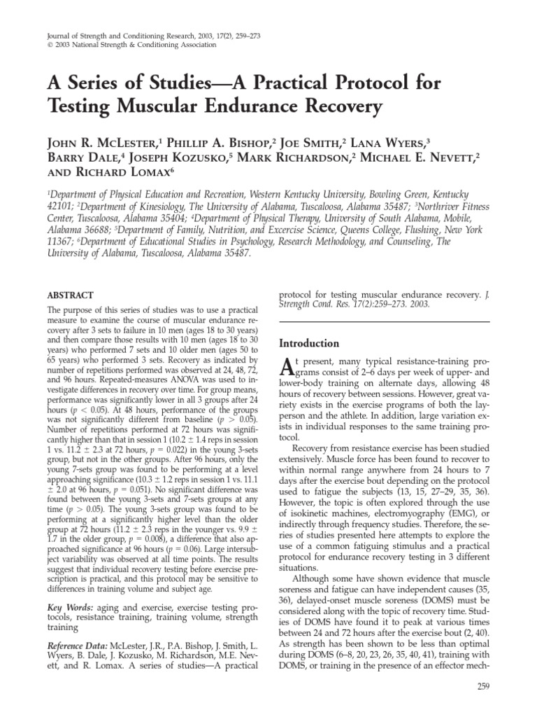 A Series of Studies-A Practical Protocol For | PDF | Strength Training