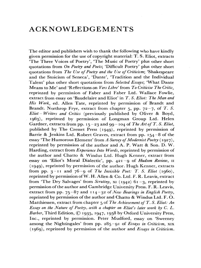 T.S.Eliot Prufrock, Ash Wednesday | PDF