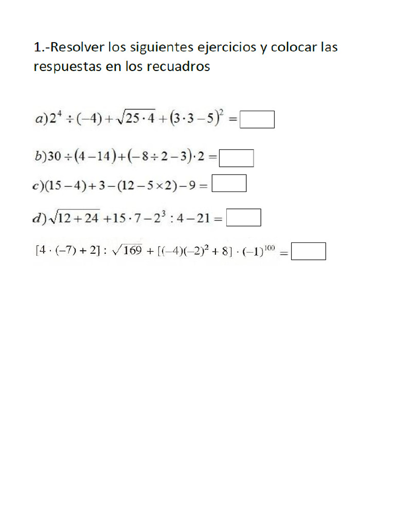 Ejercicios Combinados de 2° | PDF