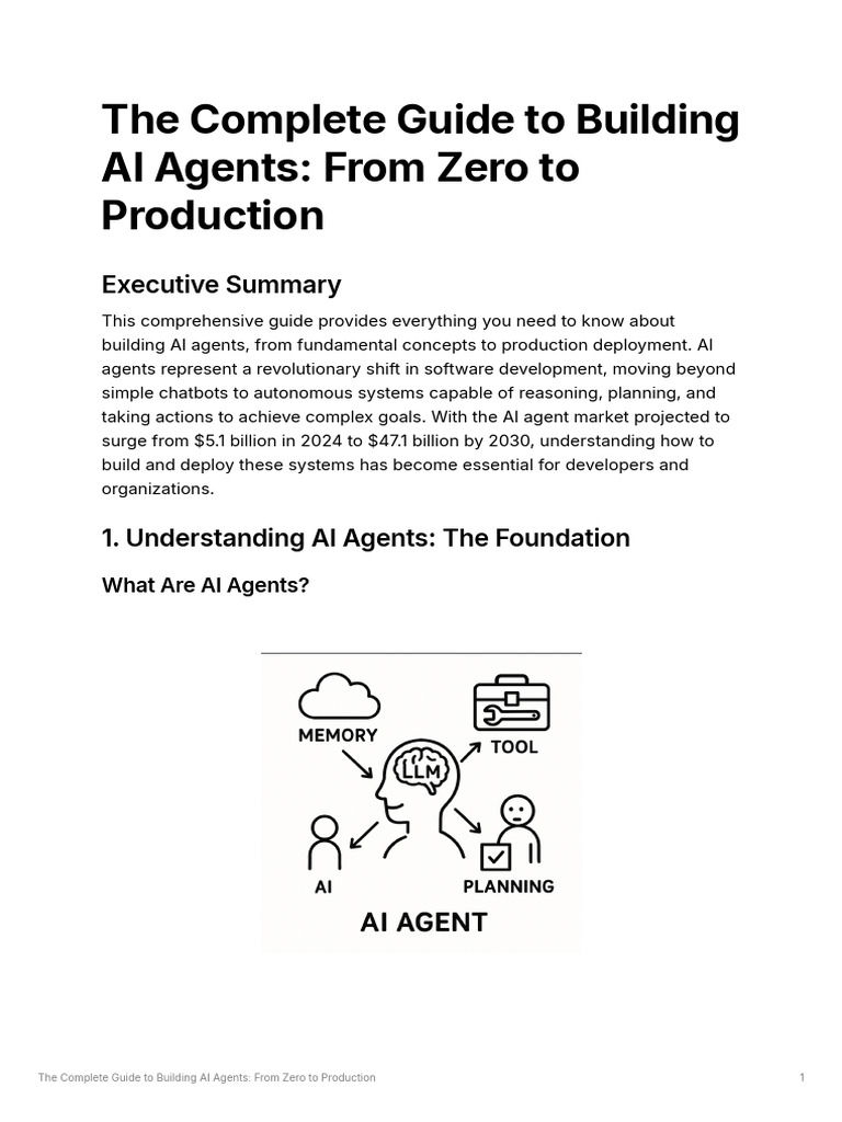 Complete Guide to Building AI Agents | PDF | Artificial Intelligence ...