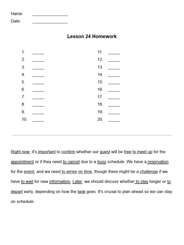 Lesson 24 Homework Assignment | PDF