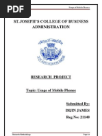 ST - Joseph'S College of Business Administration: Research Project