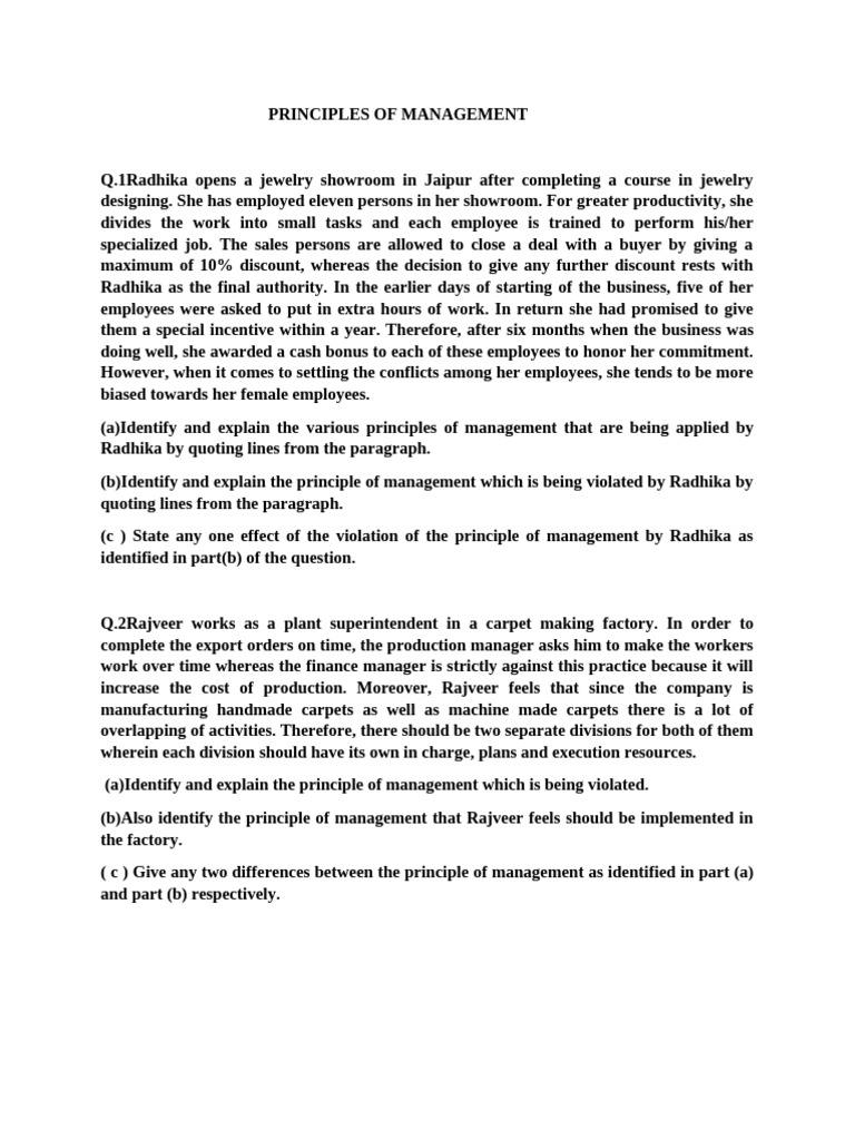 Management Principles in Action | PDF
