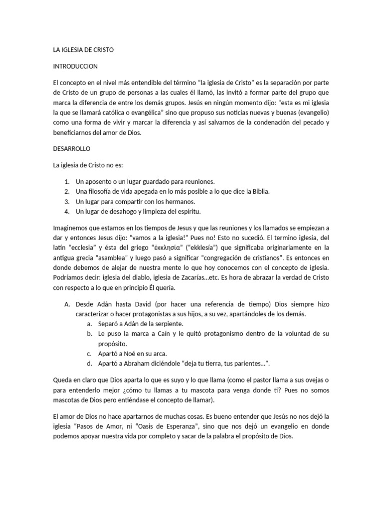 La Verdadera Iglesia de Cristo | PDF | Iglesia cristiana | Cristo (título)
