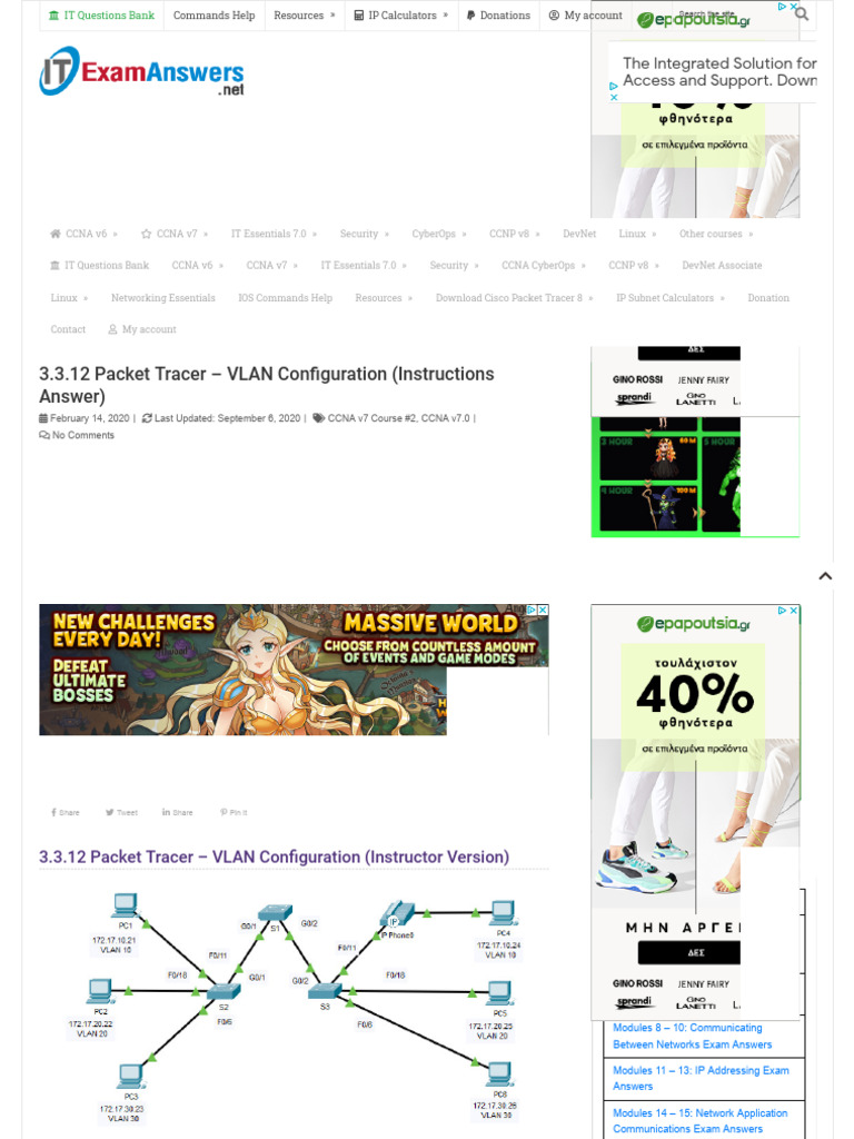 VLAN Configuration Guide for Packet Tracer | PDF | Cisco Certifications ...