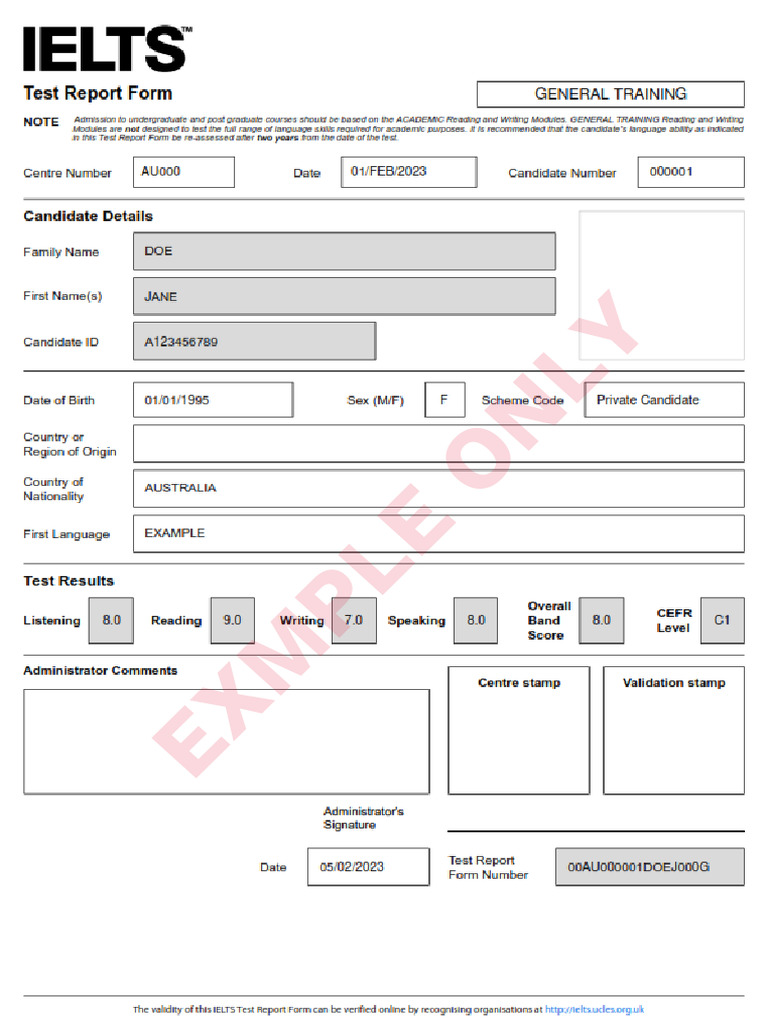 Ielts TRF Example | PDF