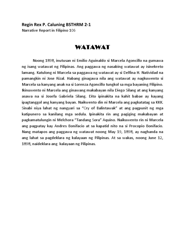 Narrative Report in Filipino | PDF