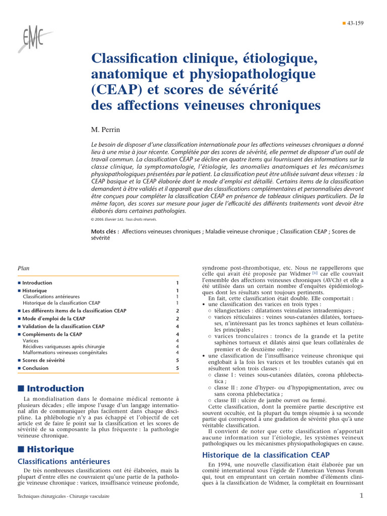 Classification CEAP des varices | PDF | Varices | Angiologie