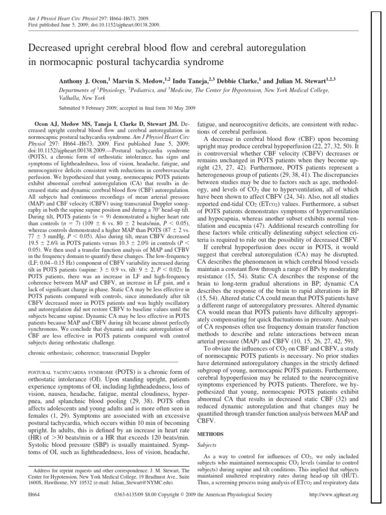 Decreased Upright Cerebral Blood Flow and Cerebral Autoregulation in ...