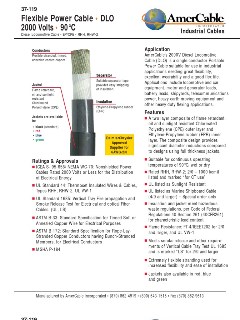 Dlo Cable Electrical Conductor