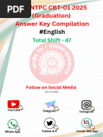 NF Uniform T-shirt “Renewal”/White RRB NTPC G Answer Key Compilation English | PDF