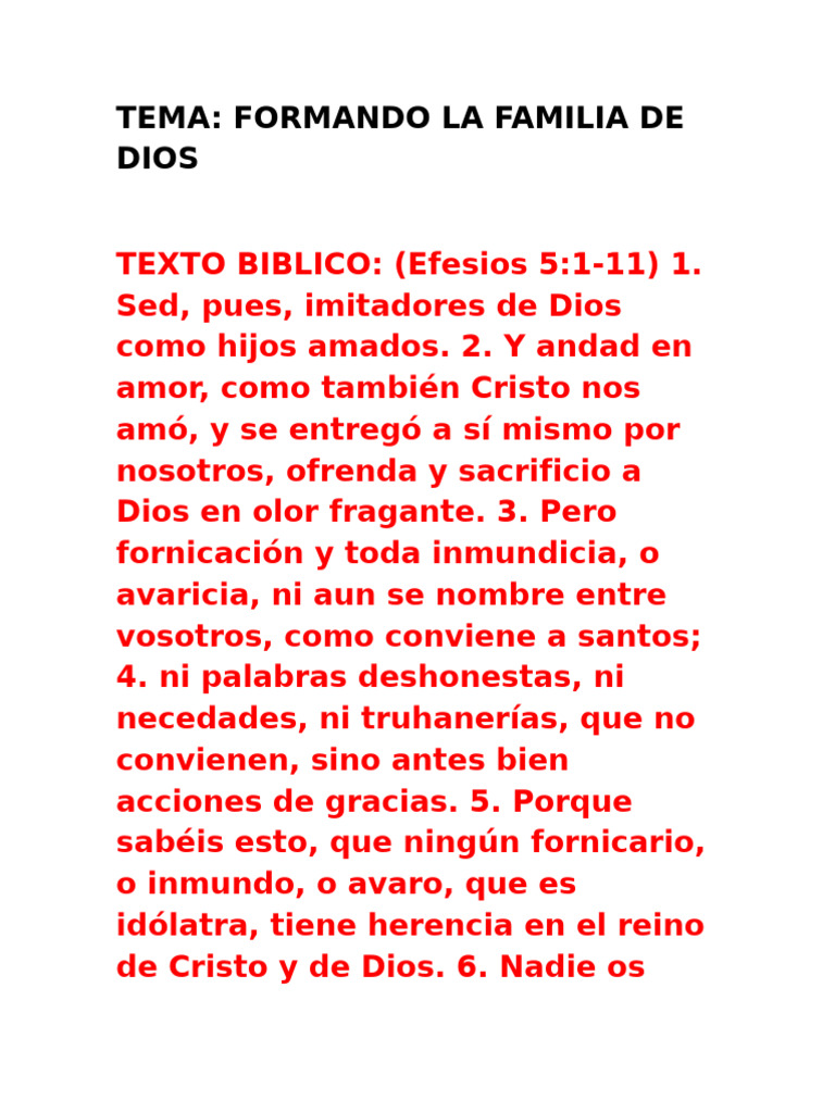 Formación de la Familia de Dios | PDF | Amor | Cristo (título)