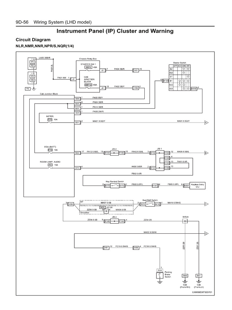 Isuzu NPR Wiring Diagram Overview | PDF