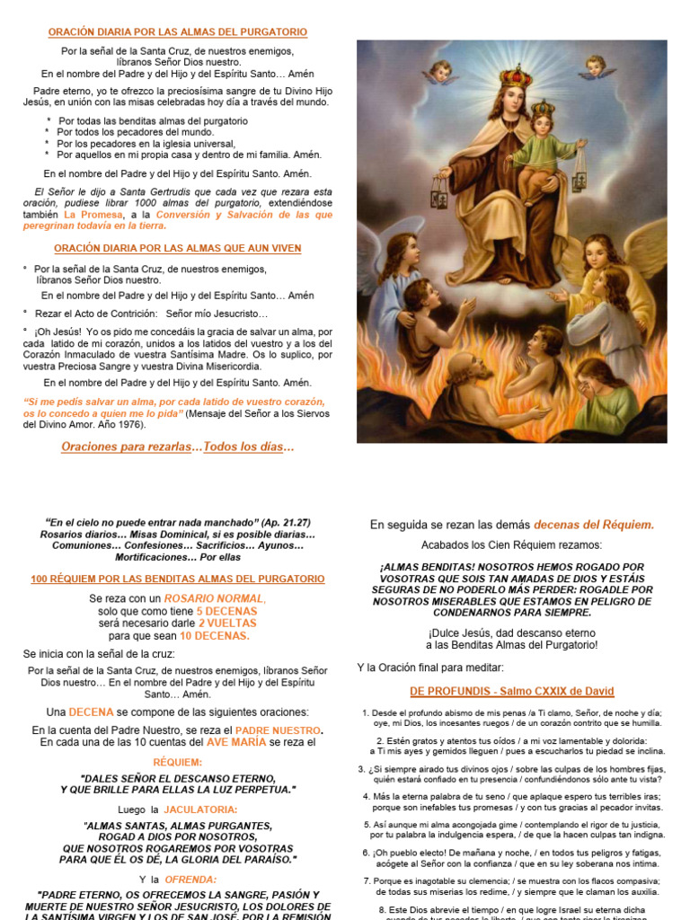 7 Requiem A Las Benditas Almas Del Purgatorio Catequesis Comp | PDF ...