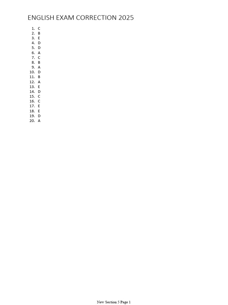 English s2 Exam Correction 2025 | PDF