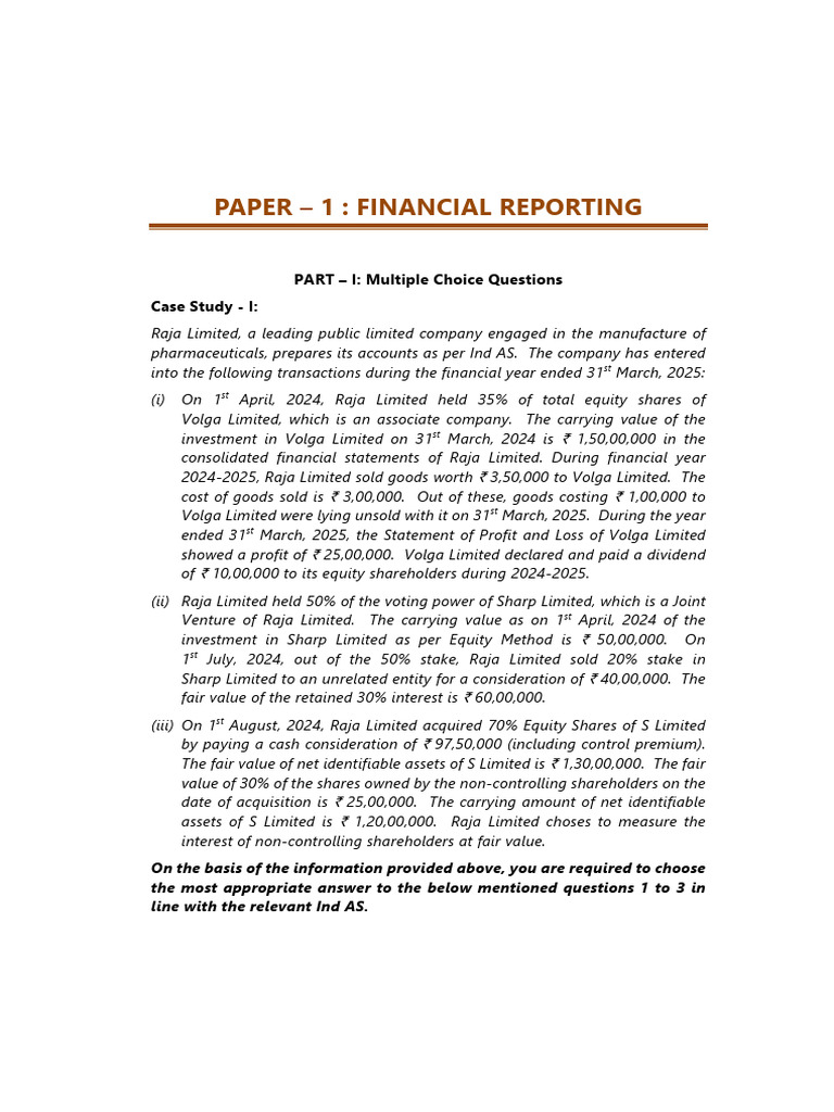 CA Final FR Suggested Answers For May 2025 Castudynotes Com | PDF ...