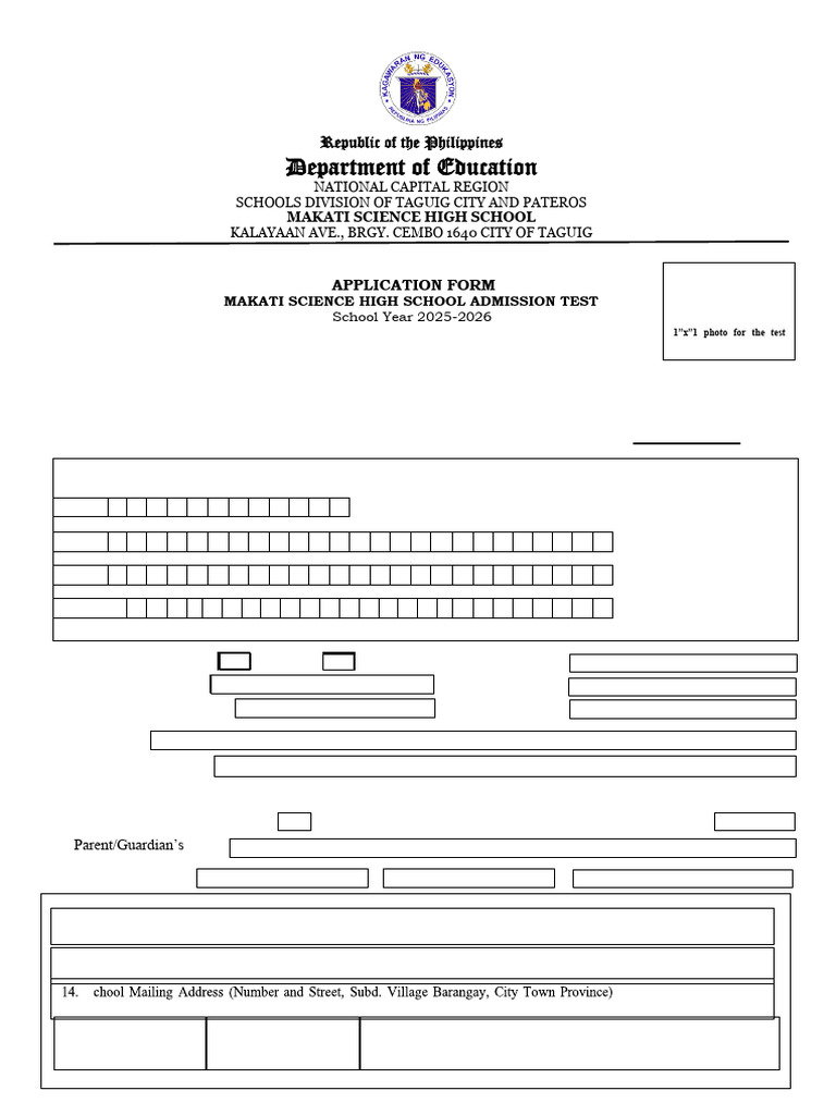 Makati Science High School Exam 2025 | PDF