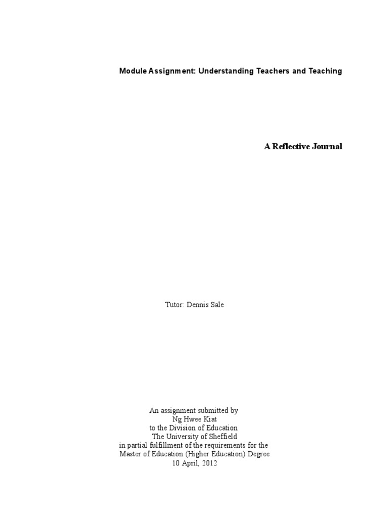 Reflective Journal for Teacher Development | PDF | Reflective Practice ...