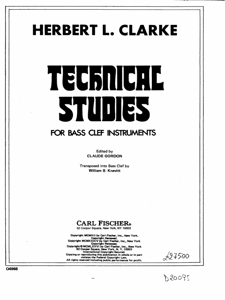 Clarke H. L. Tecnical Studies For Bass Clef Instruments | PDF