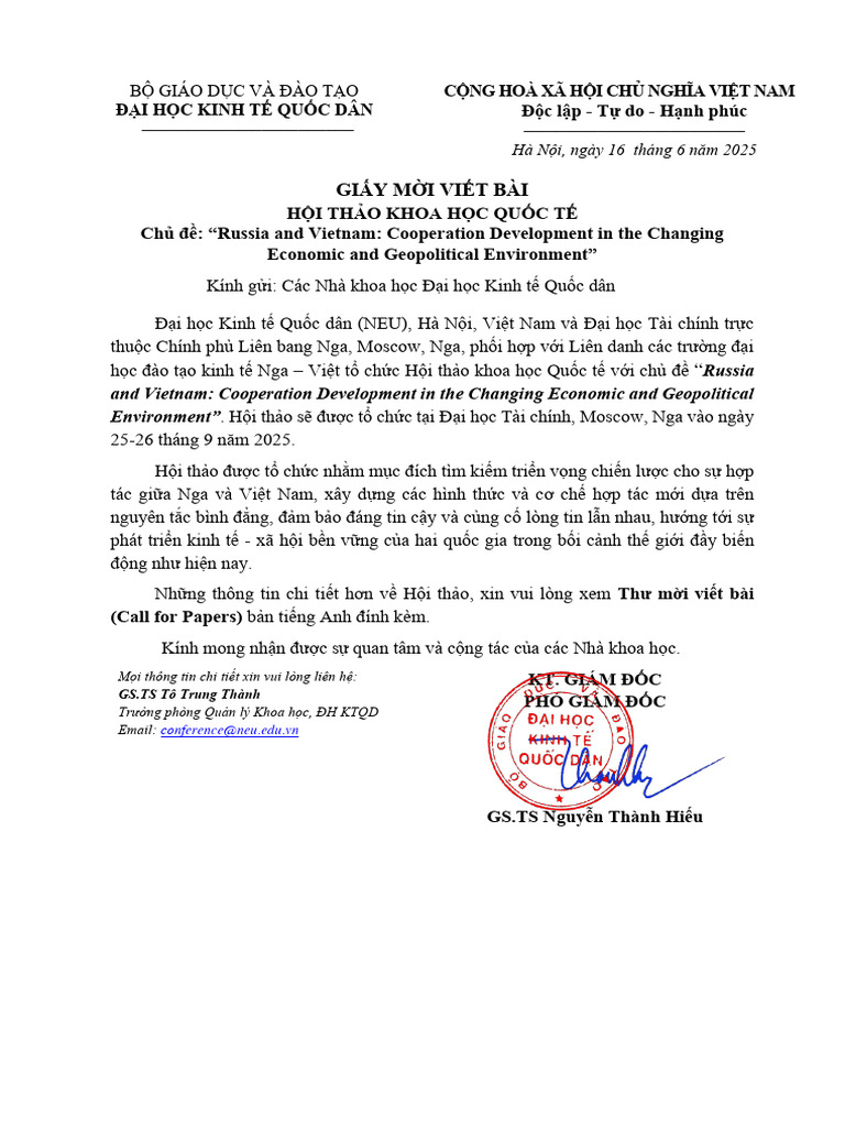 NEU - Financial University - President Letter | PDF