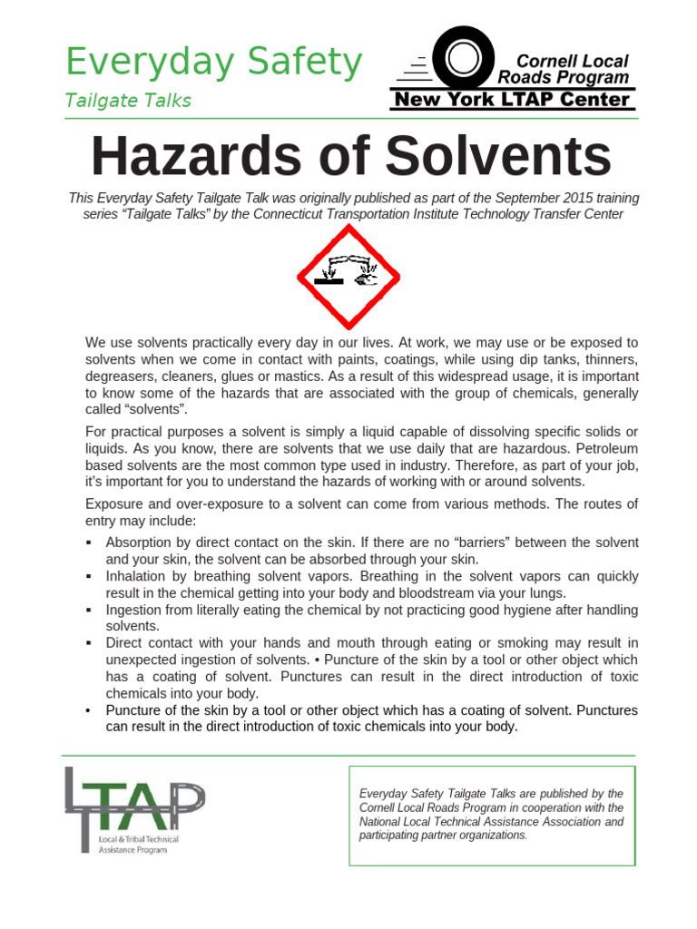 Solvent Safety Hazards Overview | PDF | Solvent | Waste