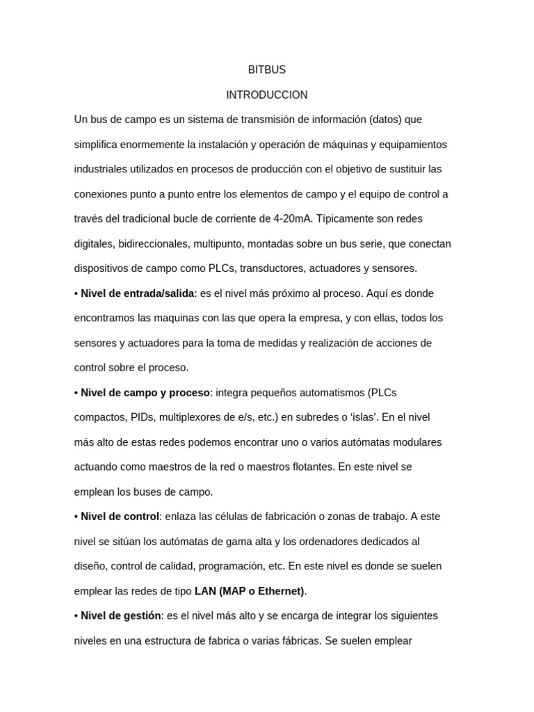 Introducción al Bus de Campo BITBUS | PDF | Software | Controlador ...