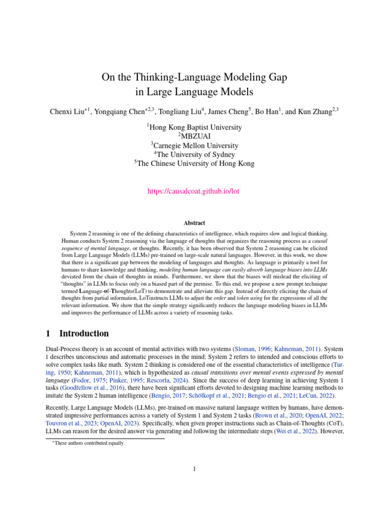 Language of Thoughts (LoT) | PDF | Thought | Cognitive Science