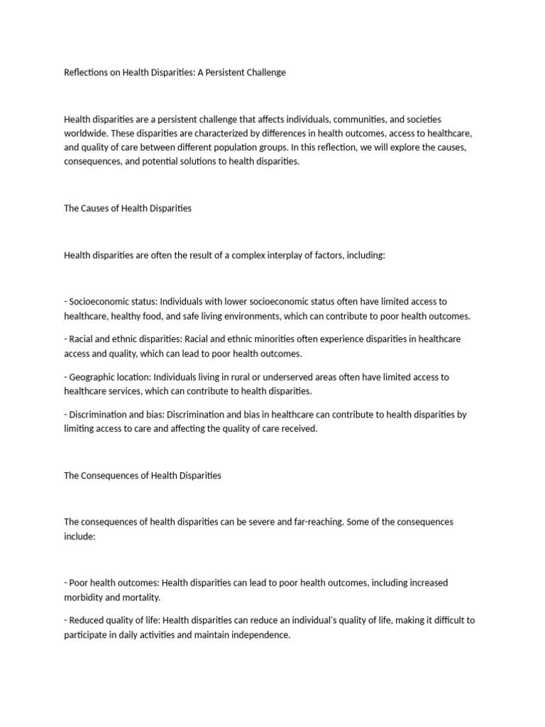 Addressing Health Disparities Effectively | PDF | Health Equity ...
