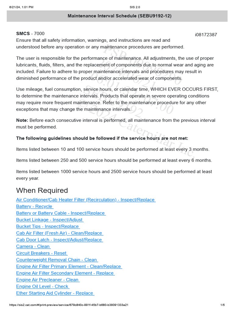 Comprehensive Maintenance Schedule Guide | PDF | Filtration | Oil