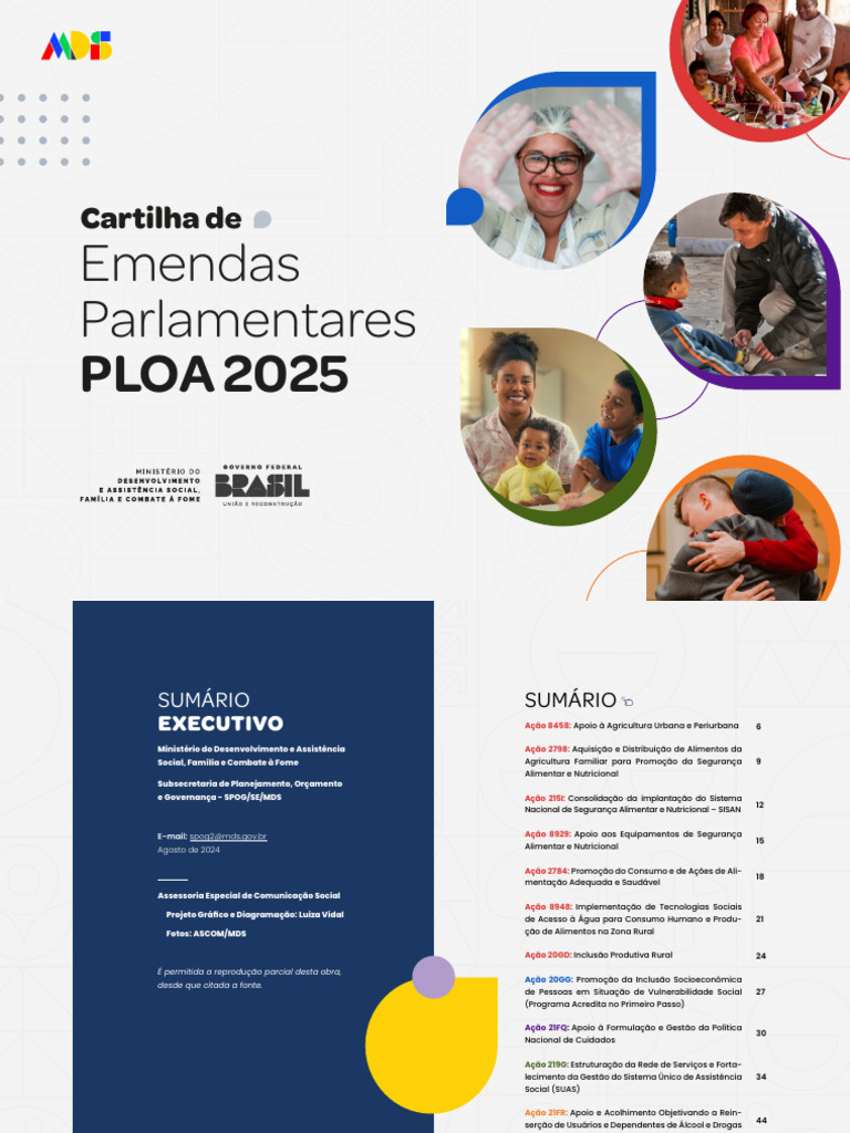 Emendas PLOA 2025: Ações do MDS | PDF | Agricultura | Segurança dos ...