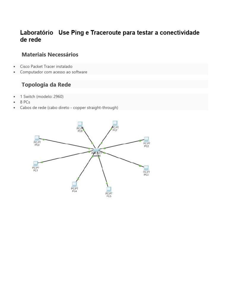 Teste de Conectividade com Ping e Traceroute | PDF | Rede de ...