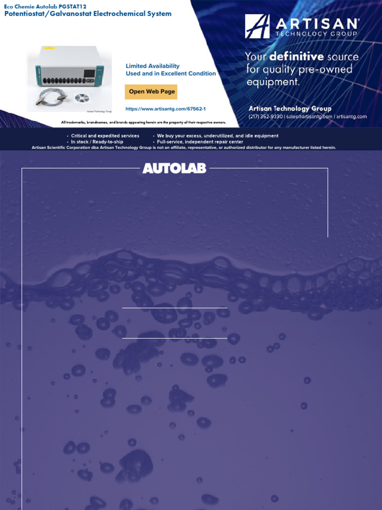 Autolab PGSTAT30 Overview and Features | PDF | Analog To Digital ...