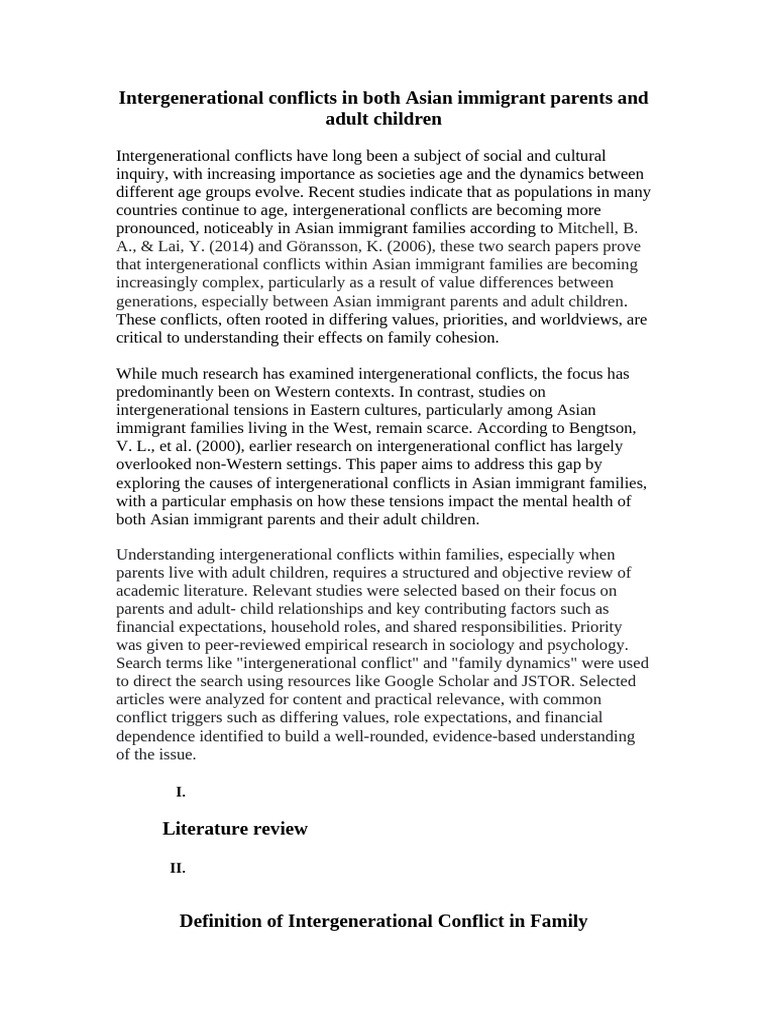 Intergenerational Conflicts in Asian Families | PDF | Mental Health ...