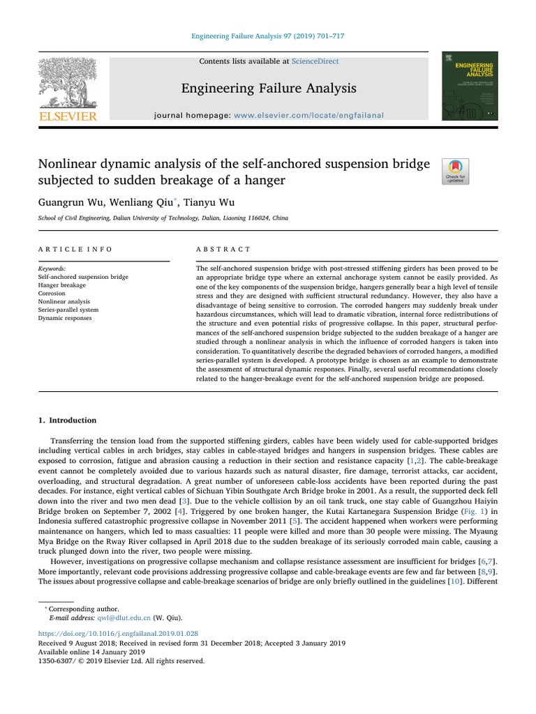 Nonlinear Analysis of Hanger Breakage in Bridges | PDF | Deformation ...