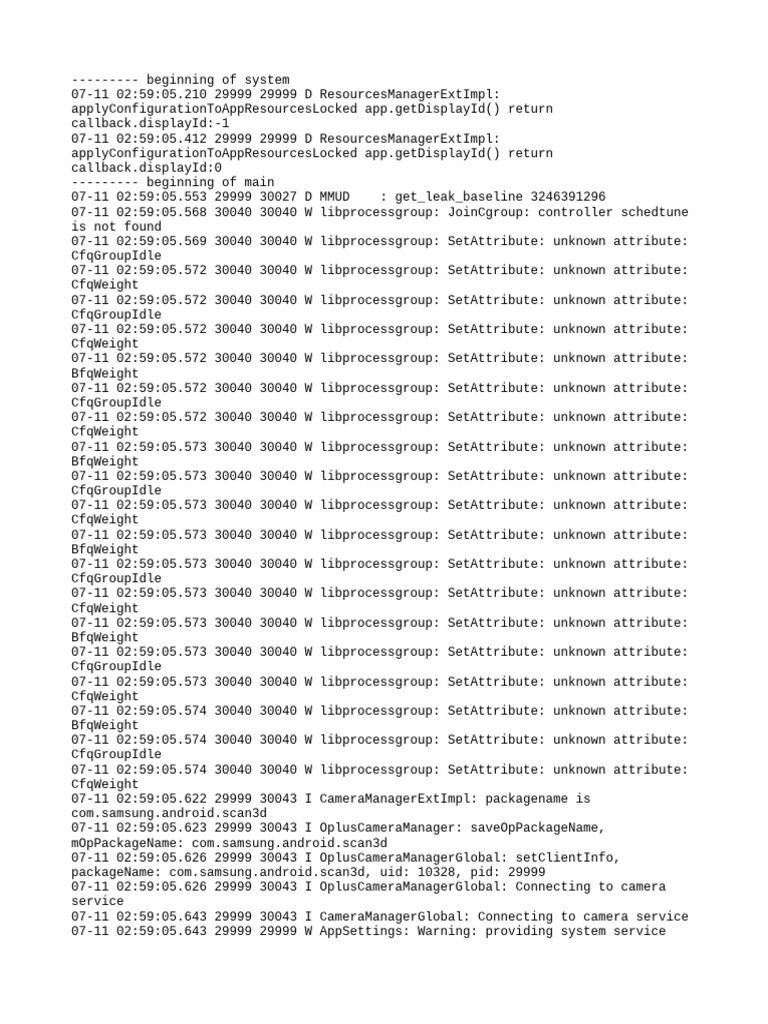 System Log Analysis for Camera Services | PDF | Software | Computing