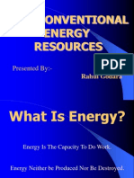 Non Conventional Energy Resources: Presented By
