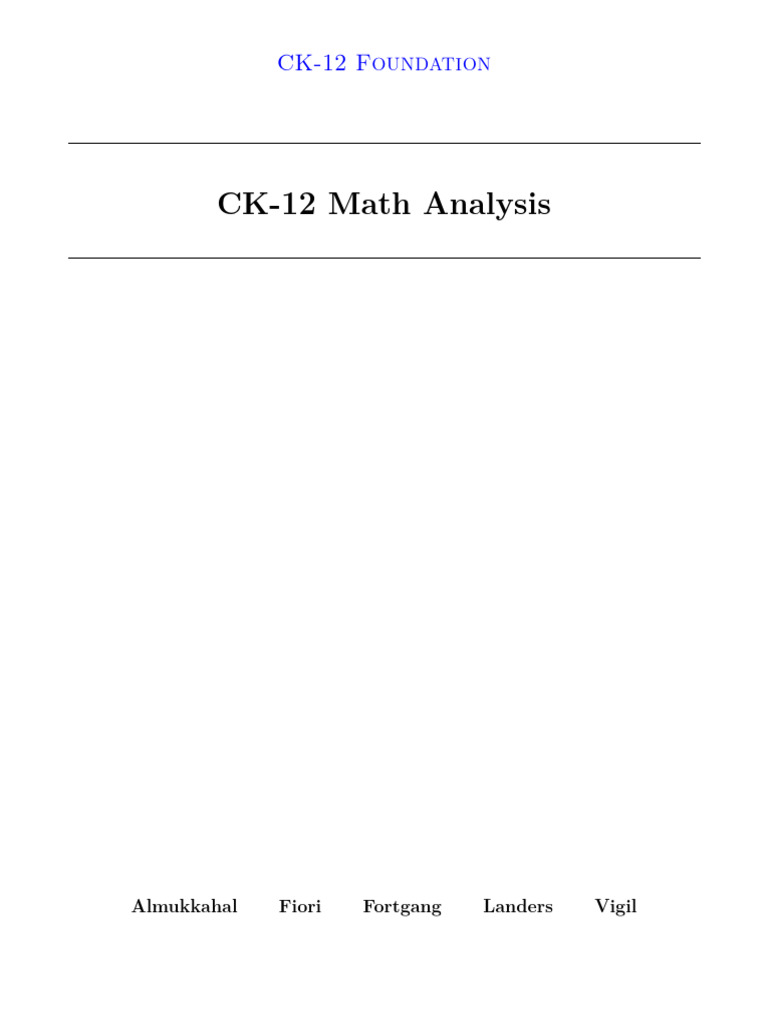 CK-12 Math Analysis Guide | PDF | Maxima And Minima | Function ...