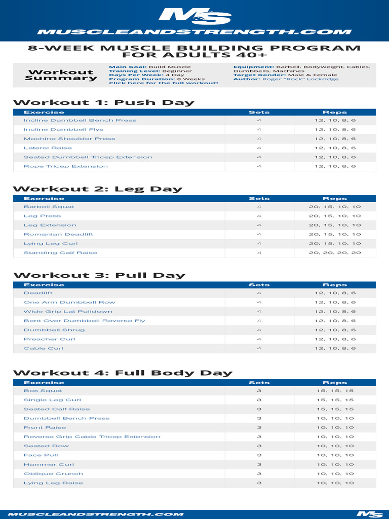 8-Week Muscle Building Program | PDF | Strength Training | Weight Training