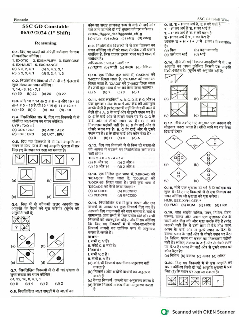 SSC-GD Set-18 | PDF