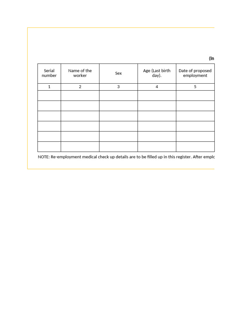 Form 39: Pre-employment Health Register | PDF