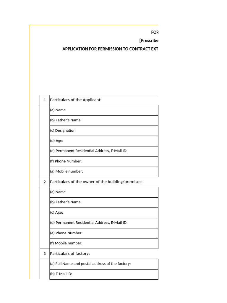 Factory Building Permission Application Form | PDF