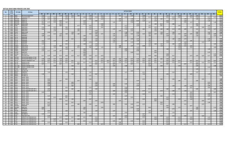 Rasio BBM Actual SD 24 Jun 25 | PDF