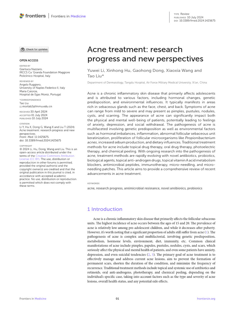 Advances in Acne Treatment Research | PDF | Topical Medication ...