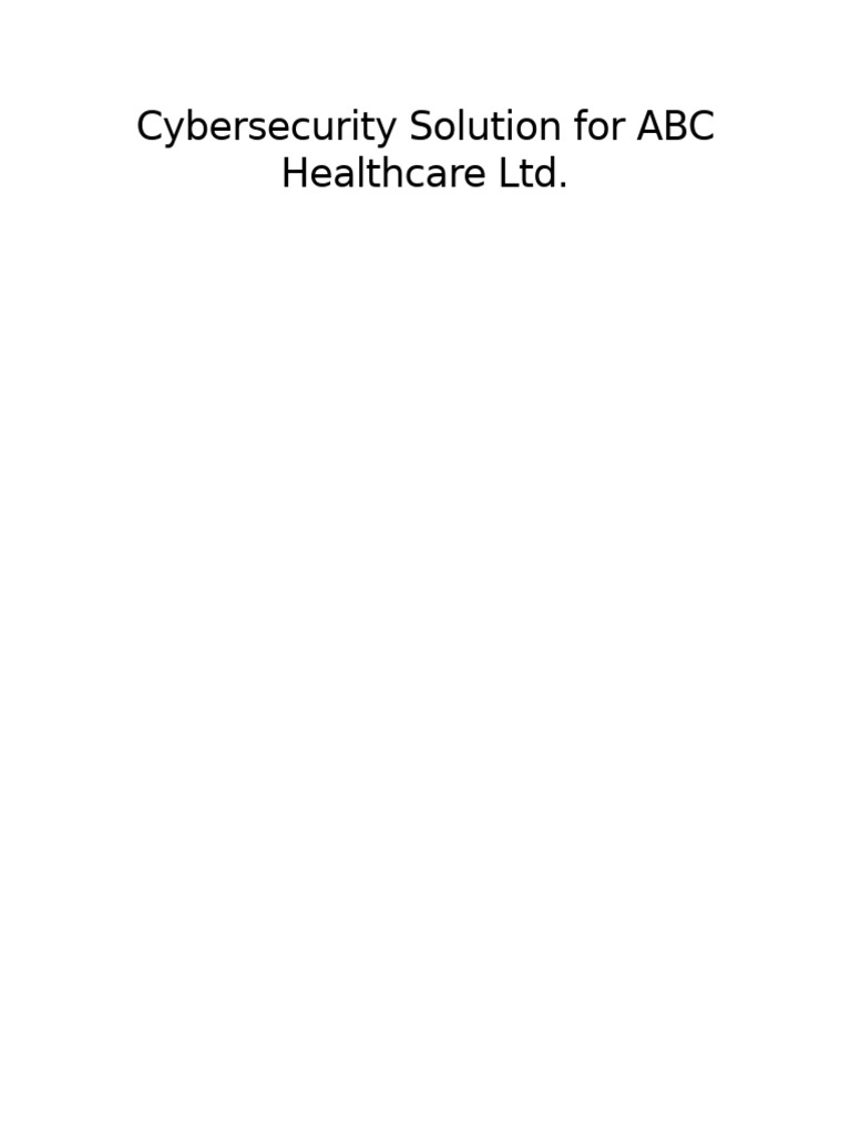 Cybersecurity Solutions for Healthcare Data | PDF | Security | Computer ...