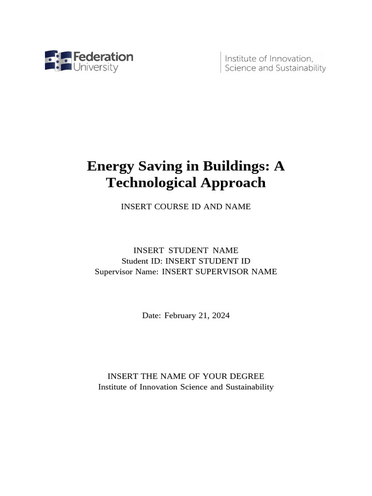 Energy Saving in Buildings A Technological Approach | PDF | Energy ...