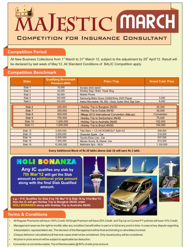March Insurance Consultant Competition | PDF
